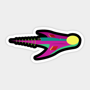 Retro Spaceship Five Sticker